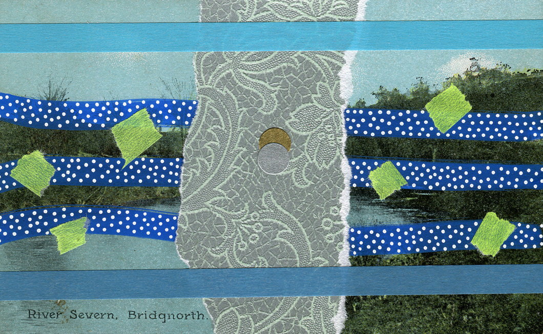 Vintage Postcard Of River Severn Altered By Hand - Naomi Vona Art