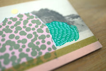 画像をギャラリービューアに読み込む, Rose Pink And Green Organic Abstract Art Collage Composition On Vintage Ostende Postcard - Naomi Vona Art
