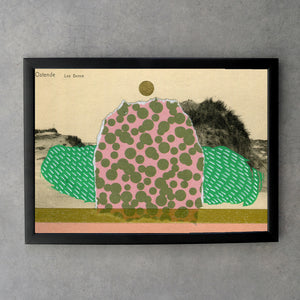 Abstract nature artwork as fine art print in pink, green and gold - Naomi Vona Art