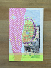 画像をギャラリービューアに読み込む, Pink And Yellow Abstract Art Composition On Vintage Postcard Illustration - Naomi Vona Art
