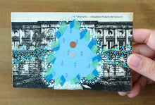 Load image into Gallery viewer, Green Light Blue Collage On Vintage Granada Postcard - Naomi Vona Art
