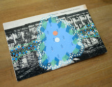 将图片加载到图库查看器，Green Light Blue Collage On Vintage Granada Postcard - Naomi Vona Art
