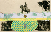 将图片加载到图库查看器，Monument Vintage Postcard Collage Altered With Paper And Pens

