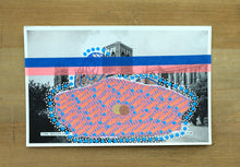 Charger l&#39;image dans la galerie, Neon Red And Blue Collage On Vintage York Minister Postcard - Naomi Vona Art
