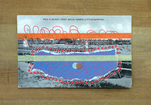 Cargar imagen en el visor de la galería, Red Purple Collage On Vintage Littlehampton Postcard - Naomi Vona Art
