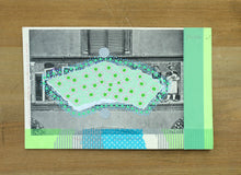 将图片加载到图库查看器，Neon Green And Light Blue Collage On Retro Postcard - Naomi Vona Art
