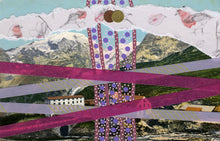 将图片加载到图库查看器，Purple, Lilac And Burgundy Collage On Vintage Mountain View Postcard - Naomi Vona Art
