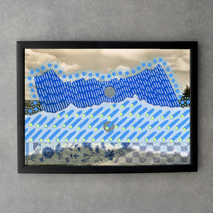 Blue Abstract Fine Art Print Collage - Naomi Vona Art
