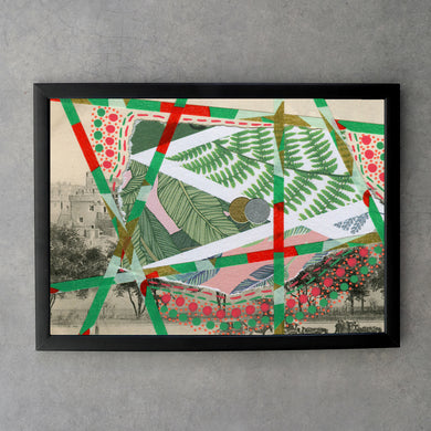 Red Green Art Print Collage - Naomi Vona Art