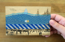 将图片加载到图库查看器，Vintage Bruxelles Postcard Art Collage - Naomi Vona Art
