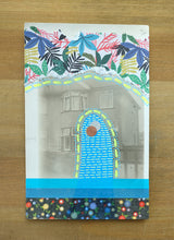 将图片加载到图库查看器，Neon Yellow And Turquoise Floral Abstract Art Collage On Retro Postcard - Naomi Vona Art

