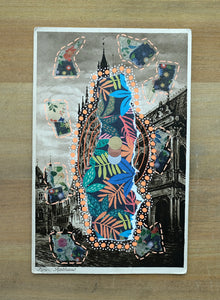 Vintage Cologne Postcard Art Collage In Gothic Style - Naomi Vona Art