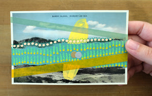 Vintage Burgh Island Mixed Media Art Collage - Naomi Vona Art
