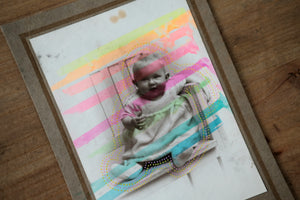 Vintage Baby Portrait Altered By Hand - Naomi Vona Art