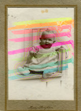将图片加载到图库查看器，Vintage Baby Portrait Altered By Hand - Naomi Vona Art
