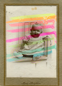 Vintage Baby Portrait Altered By Hand - Naomi Vona Art