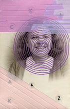 Charger l&#39;image dans la galerie, Pastel Pink Shades Art Collage On Vintage Smiling Girl Photography - Naomi Vona Art
