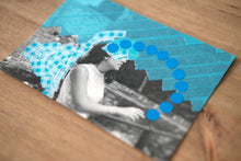 Load image into Gallery viewer, Blue Shades Contemporary Art Collage On Vintage Photo Of A Woman Smoking - Naomi Vona Art
