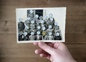 Dada Conceptual Art Collage On Retro Group Photography - Naomi Vona Art