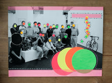Charger l&#39;image dans la galerie, Contemporary Neon Art Collage On Vintage Group Shot - Naomi Vona Art
