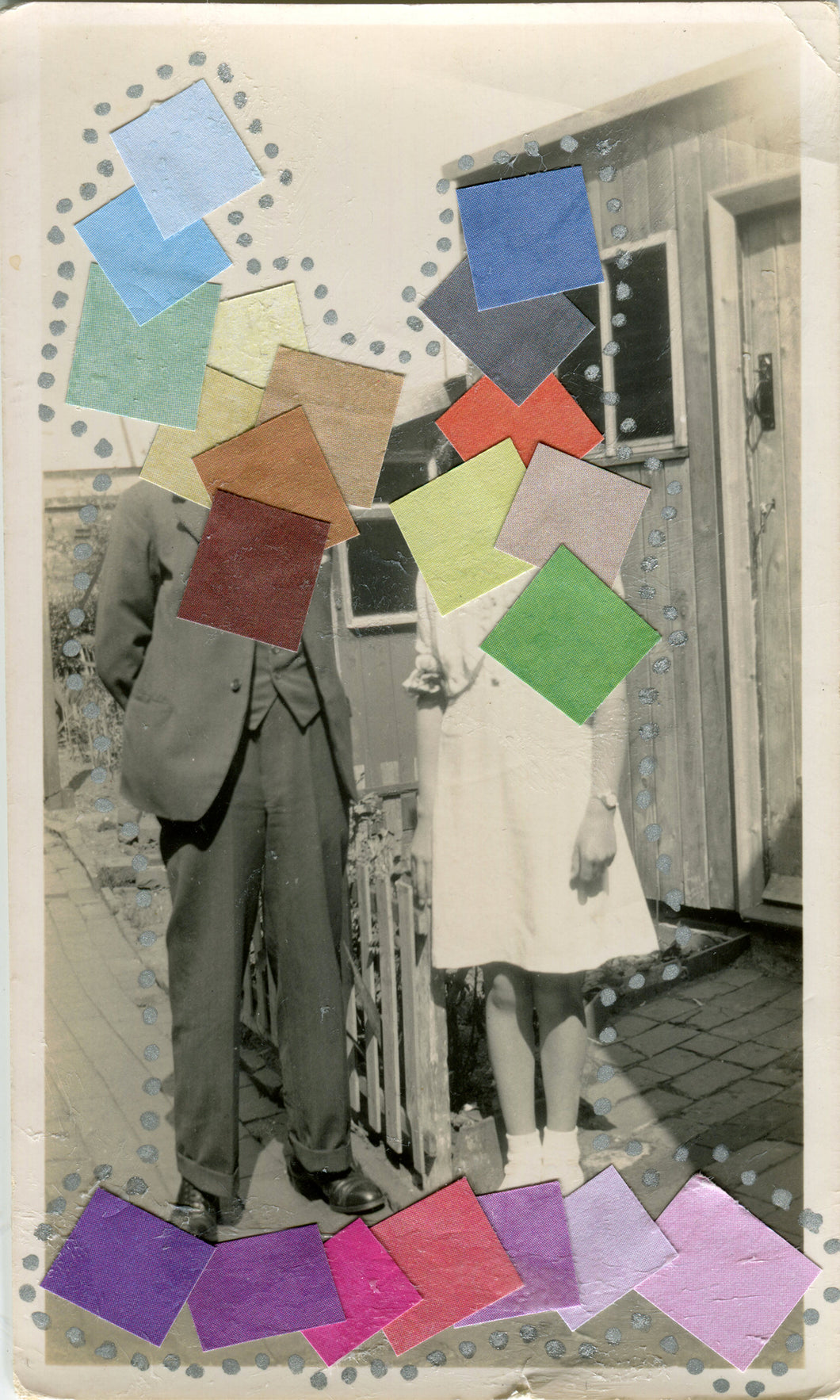 Art Collage On Vintage Couple Photography - Naomi Vona Art