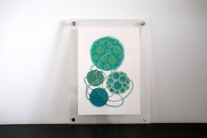 Green Organic Abstract Collage Art - Naomi Vona Art
