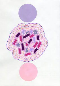Lilac And Pink Abstract Art Composition - Naomi Vona Art