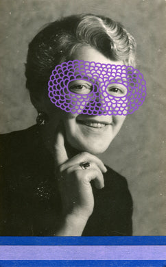 Vintage Happy Masked Woman Art Collage - Naomi Vona Art