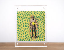 Load image into Gallery viewer, Neon Yellow Original Vintage Smiling Man Photography Portrait - Naomi Vona Art
