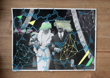 Cargar imagen en el visor de la galería, Abstract Collage On Vintage Wedding Couple Photo - Naomi Vona Art
