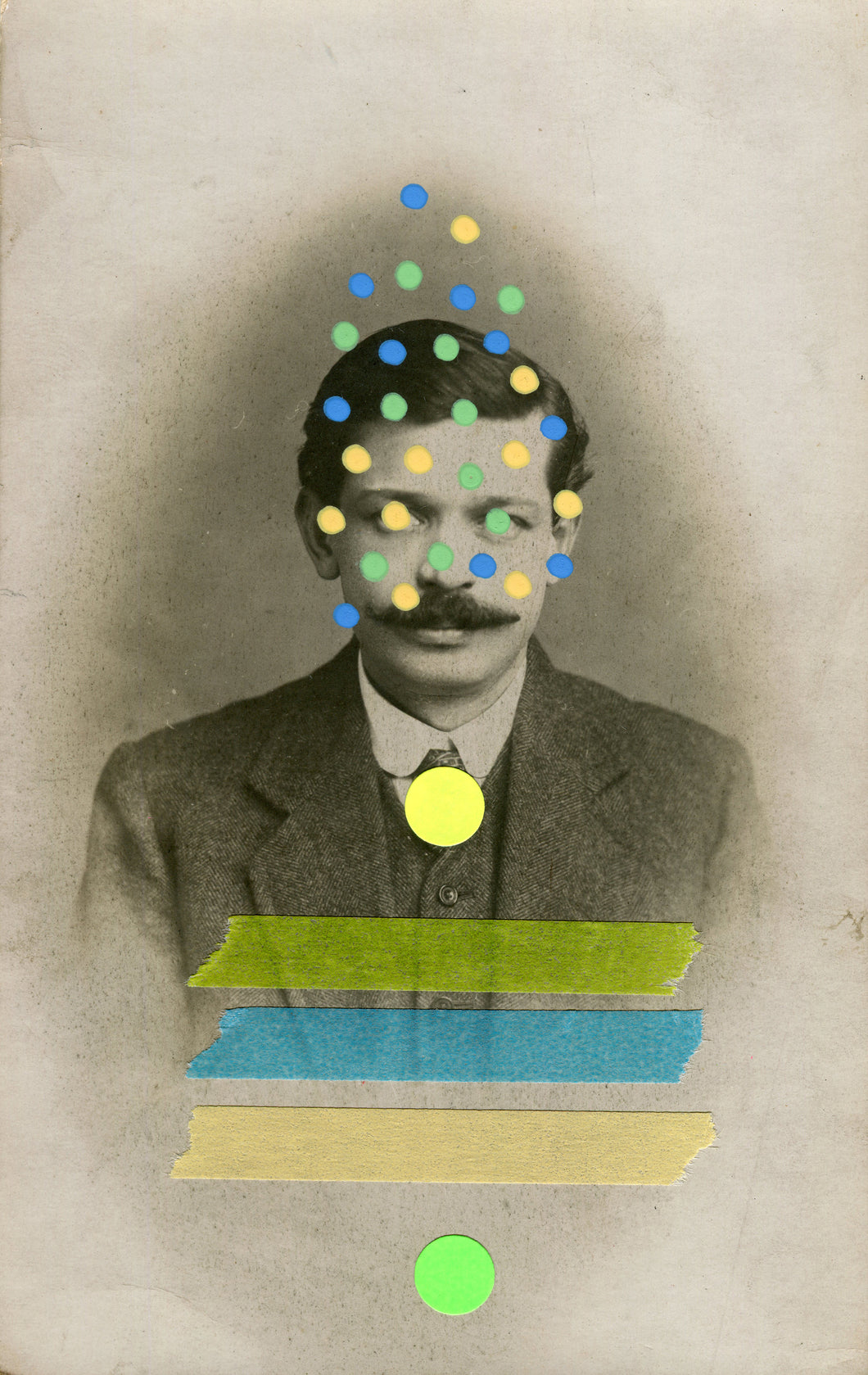 Vintage Man With Moustache Photography Altered By Hand - Naomi Vona Art