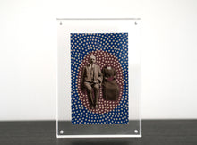 Load image into Gallery viewer, Dotty Blue And Red Art On Vintage Couple Portrait - Naomi Vona Art

