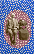 Load image into Gallery viewer, Dotty Blue And Red Art On Vintage Couple Portrait - Naomi Vona Art
