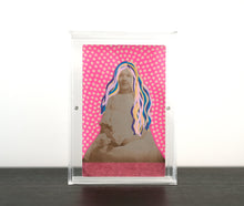 Load image into Gallery viewer, Neon Pink Collage Art On Vintage Girl Portrait - Naomi Vona Art
