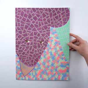 Altered Portrait Collage Decorated With Pens And Washi Tape - Naomi Vona Art