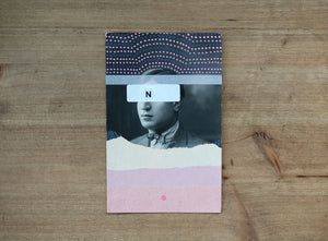 Pink Paper Collage Art On Vintage Photo - Naomi Vona Art