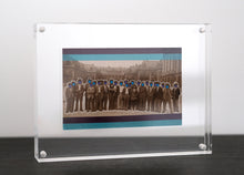 Cargar imagen en el visor de la galería, Purple And Turquoise Art Collage On Vintage Group Photo - Naomi Vona Art
