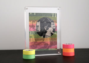 Neon Washi Tape Art Collage On Vintage Photography - Naomi Vona Art
