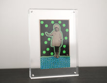 Load image into Gallery viewer, Neon Green Art Collage On Vintage Baby Girl Portrait - Naomi Vona Art
