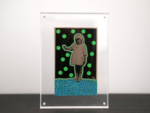 Carica l&#39;immagine nel visualizzatore di Gallery, Neon Green Art Collage On Vintage Baby Girl Portrait - Naomi Vona Art
