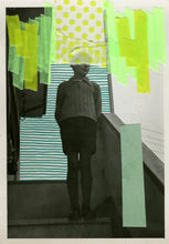 Cargar imagen en el visor de la galería, Green Abstract Collage Art On Vintage Portrait - Naomi Vona Art
