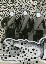 Load image into Gallery viewer, Black And White Collage On Vintage Soldiers Portrait - Naomi Vona Art
