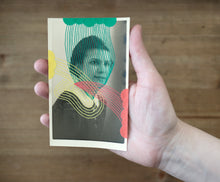Cargar imagen en el visor de la galería, Green Yellow And Red Abstract Composition On Vintage Woman Portrait Photo - Naomi Vona Art
