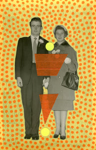 Retro Vintage Couple Portrait Art Collage - Naomi Vona Art