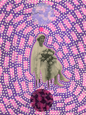 Vintage Bride Altered Photo Art Collage - Naomi Vona Art