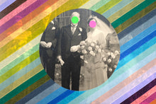 Load image into Gallery viewer, Vintage Wedding Couple Portrait Photography Altered With Washi Tape - Naomi Vona Art
