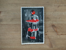 将图片加载到图库查看器，White And Red Collage On Vintage Woman Studio Portrait - Naomi Vona Art
