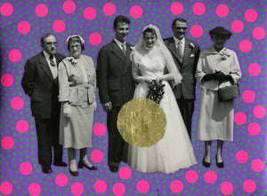 Vintage Wedding Group Portrait Art Collage - Naomi Vona Art