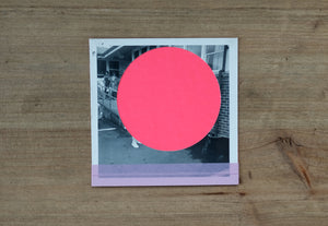 Neon Pink Abstract Collage On Vintage Photo - Naomi Vona Art