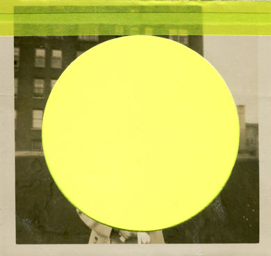 Neon Yellow Abstract Collage Art On Vintage Photo - Naomi Vona Art